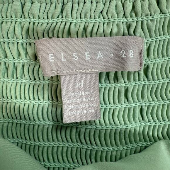 Chelsea28 Puff Sleeve Babydoll Dress XL Green Ivory Zebra Print - Picture 5 of 9